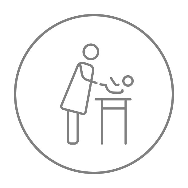 母亲照顾婴儿线图标图片下载