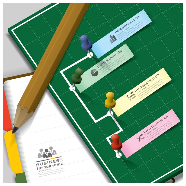 商业信息图上的戒指组织者笔记本图片下载