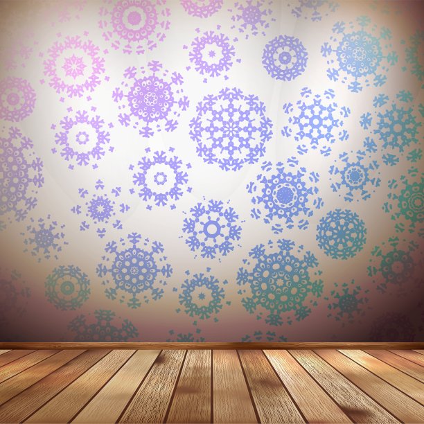 冬季室内墙壁装饰EPS 10雪花图片下载