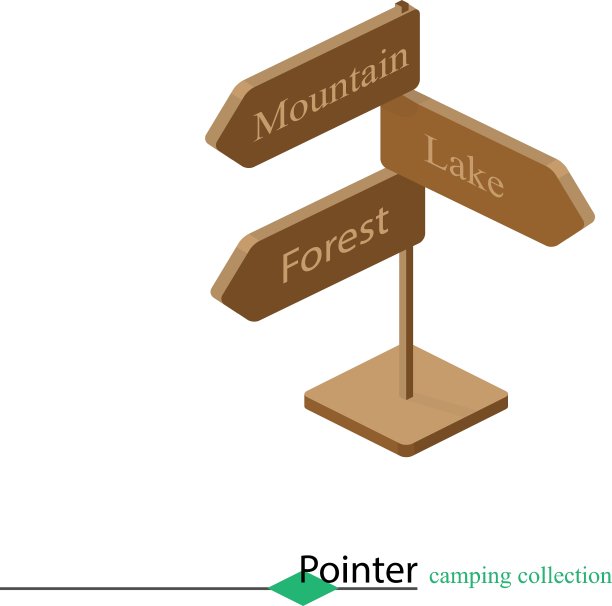 指针在分叉旅游宣传活动等距图片下载