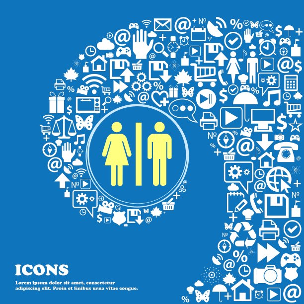 一个男人和一个女人的剪影标志尼斯图片下载