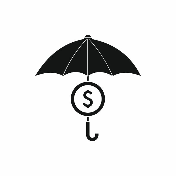 雨伞下的美元符号图标图片下载