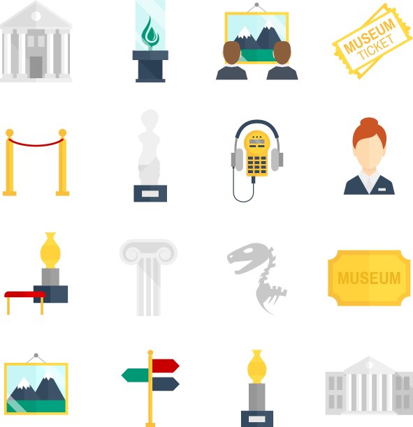 博物馆图标平图片下载