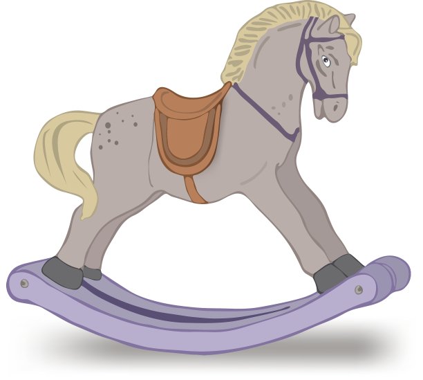 孤立的摇摆木马上的白色图片下载