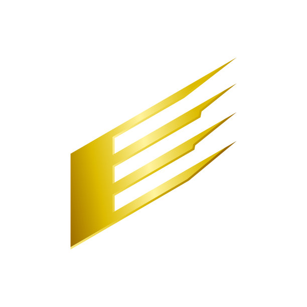 倾斜的黄金首字母标识图形设计图片下载