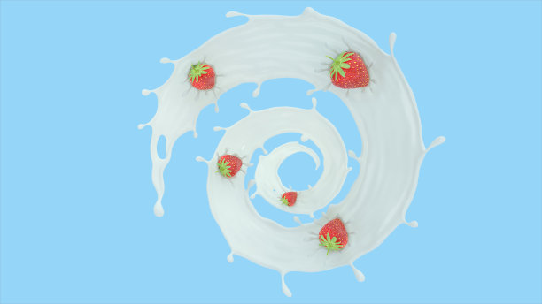 牛奶和草莓图片下载