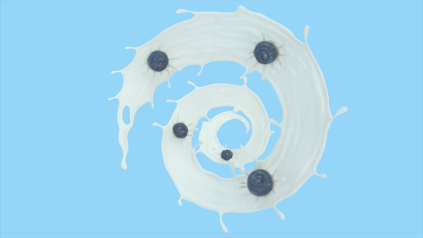 牛奶和蓝莓图片下载