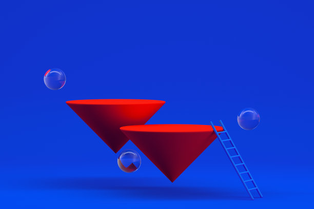 3D飞行空锥形产品站，平台，平台与楼梯图片下载