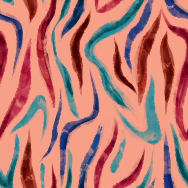 无缝斑马皮印花条纹图案。水彩纹理。图片下载