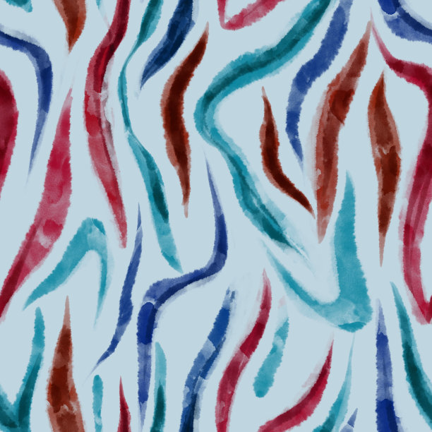 无缝斑马皮印花条纹图案。水彩纹理。图片下载