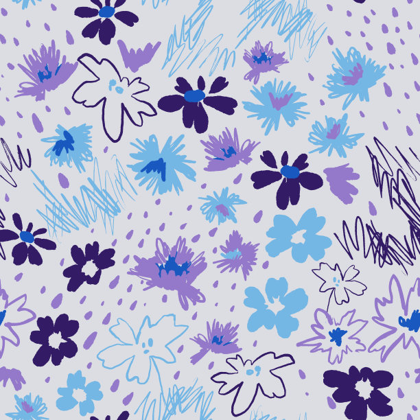 黛西无缝模式。平面卡通花涂鸦风格。图片下载