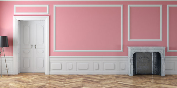 空魅力古董客厅装修和壁炉的权利图片下载