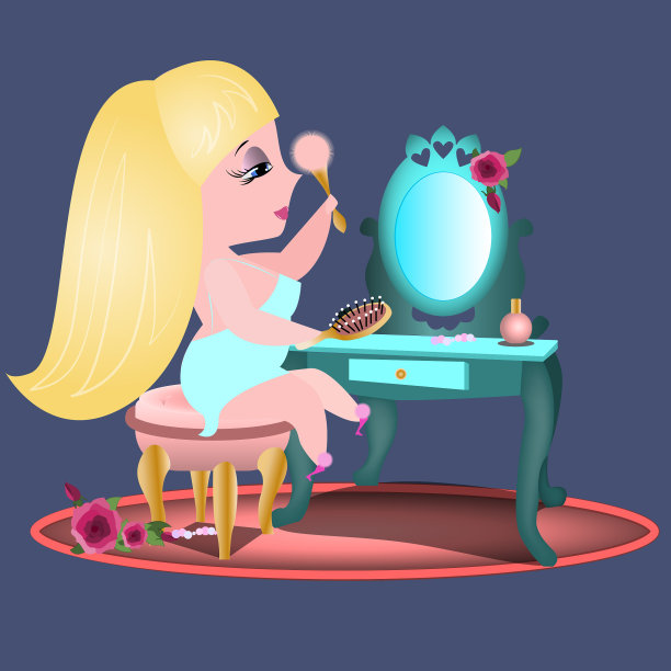 金发女郎在化妆图片下载