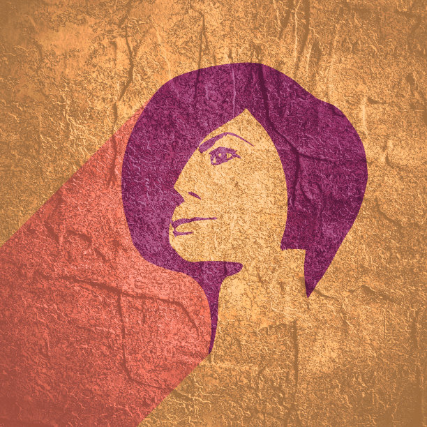 一个女性头部的剪影。图片下载