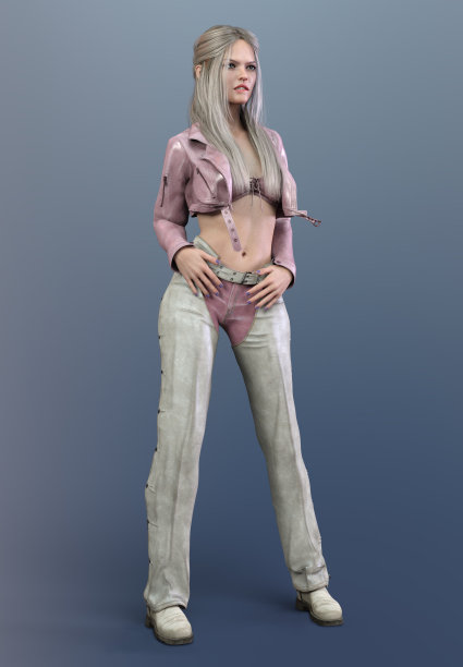 穿着摩托车装的美女图片下载