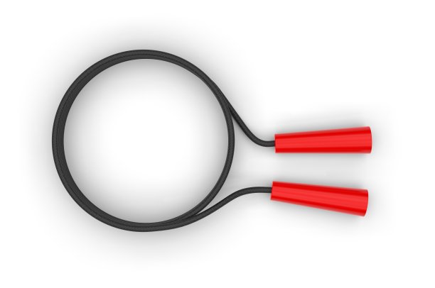 空白塑料促销可调手柄跳绳模拟。3 d渲染插图。图片下载