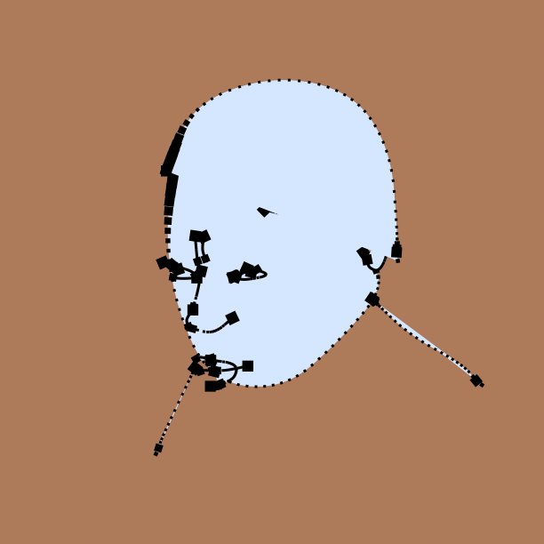 男性脸部轮廓图。人类头部的图形艺术作品。图片下载