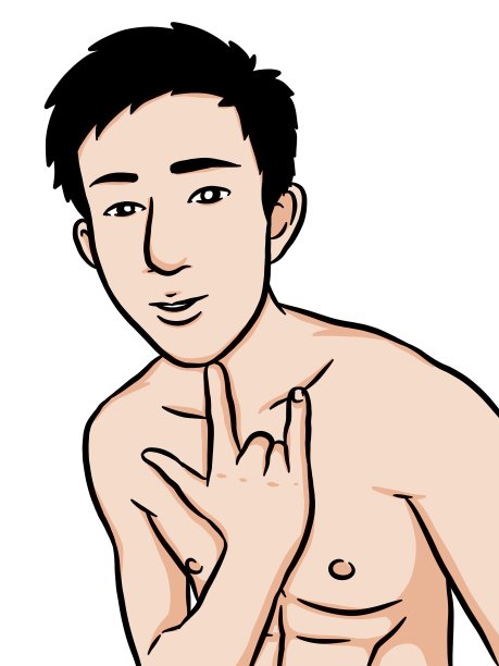 白色背景上的卡通男人图片下载