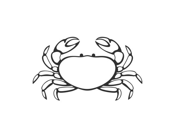 蟹的标志。孤立的螃蟹在白色背景图片下载