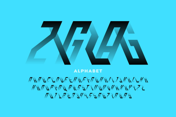 z字形现代字体图片下载