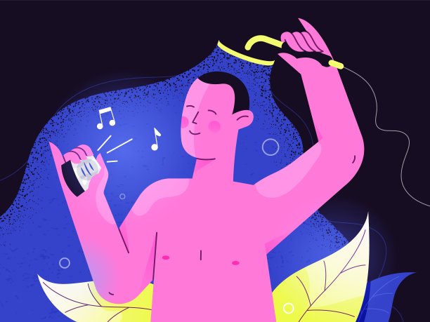 裸男沐浴时唱歌。舒适和信心。待在家里，感觉不受社会规则约束。日常美容和卫生例行仪式。身体积极，自我接纳。图片下载