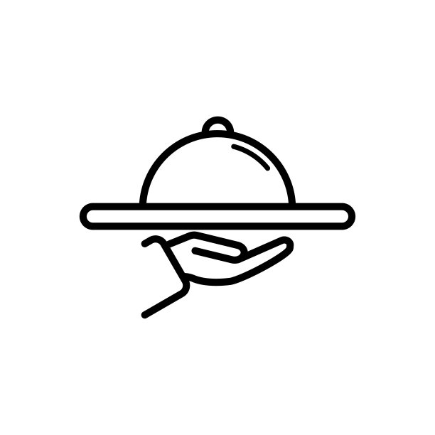 托盘上的手图标平面矢量模板设计流行图片下载