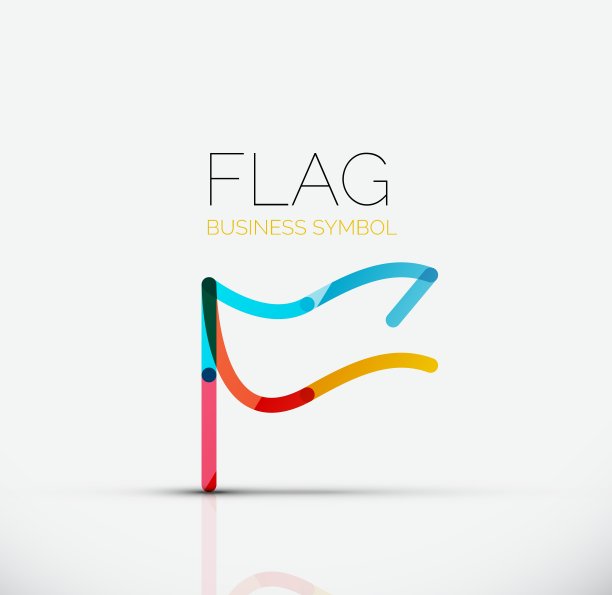 标志旗帜抽象线性几何商业图标图片下载