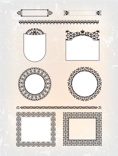 一套抽象的阿拉伯式图案图片下载