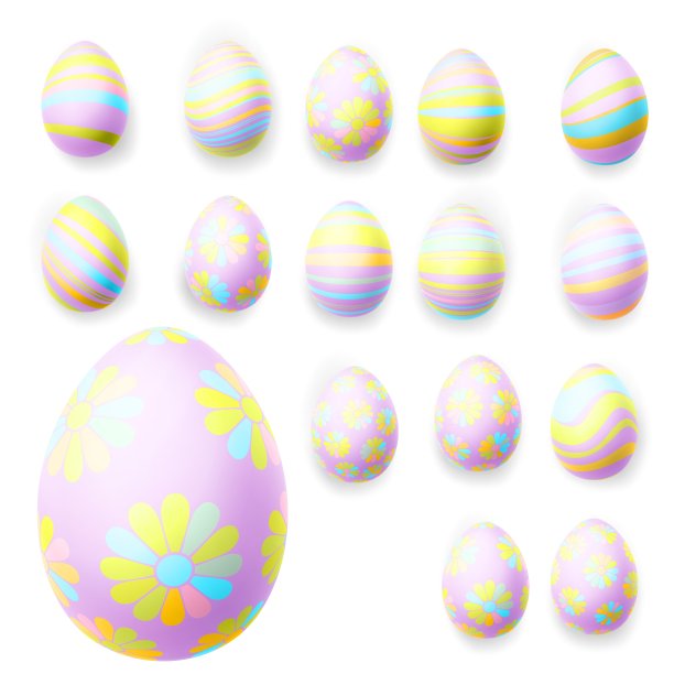 一套复活节彩蛋EPS 10图片下载