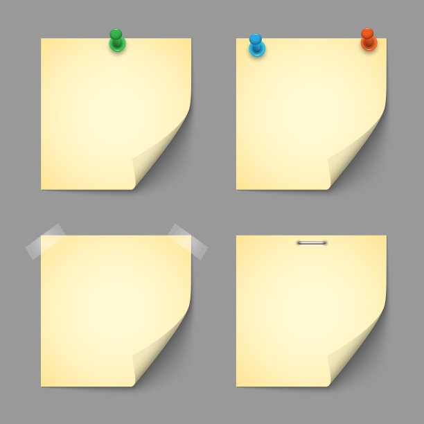 黄色告示纸，带别针和威士忌图片下载