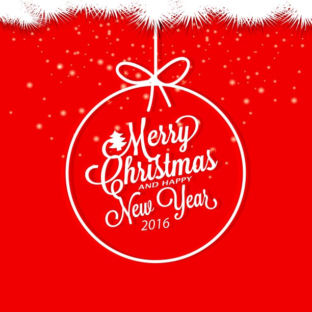 圣诞快乐，新年快乐的邀请卡图片下载