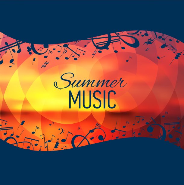 几何黄色背与音乐音符和键图片下载