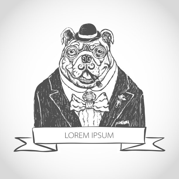 头凶猛的牛头犬吉祥物图片下载