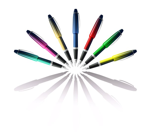 颜色的笔图片下载