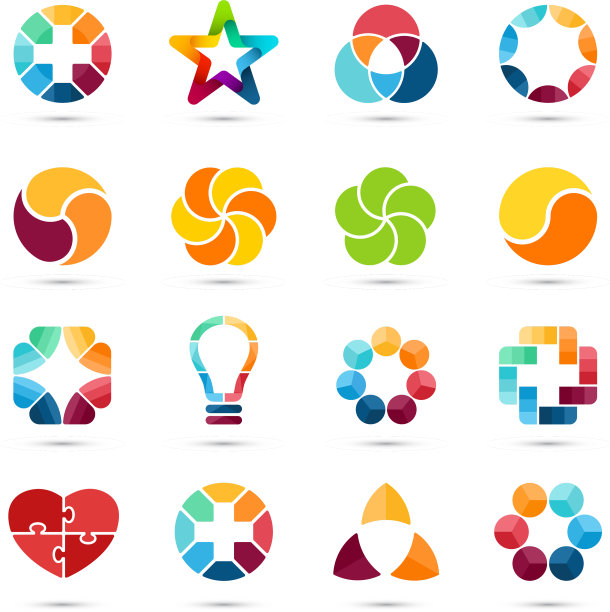 标志设置圆标志和符号设计图片下载
