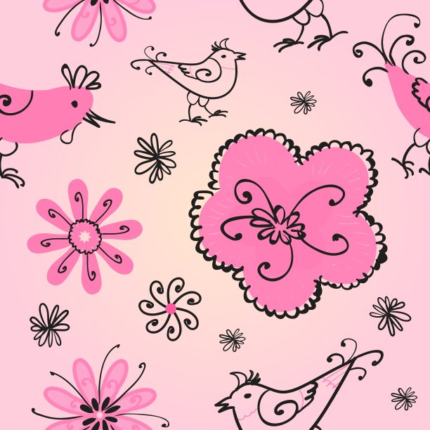 春天的无缝图案与涂鸦图片下载