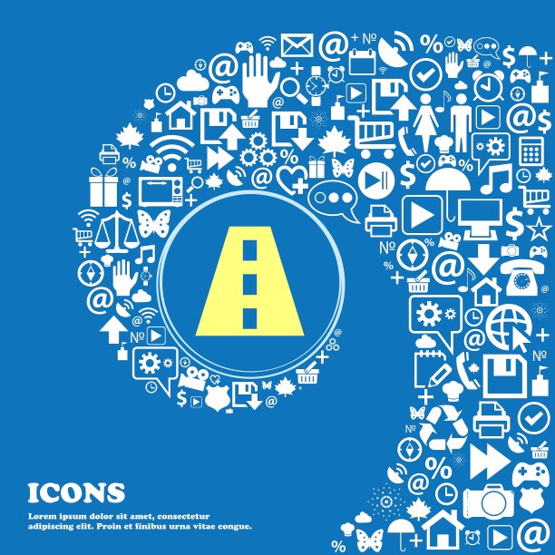 道路标志标志漂亮的一套图标图片下载
