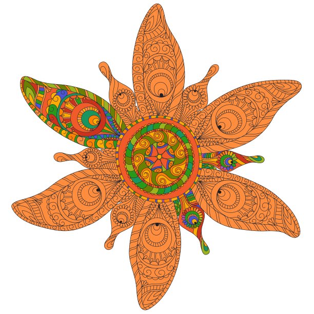 烤黏土制成的圆形花卉装饰品图片下载