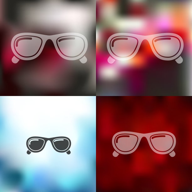 太阳镜图标在模糊的背景图片下载