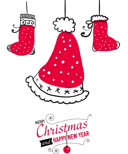 圣诞涂鸦明信片图片下载