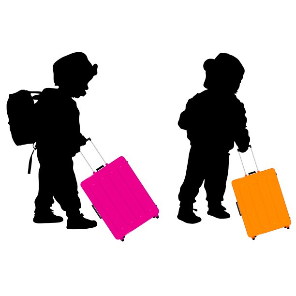 带着行李的孩子图片下载