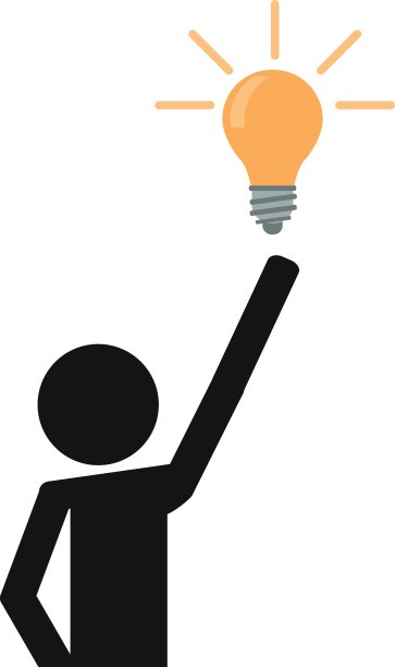 有灯泡图标的人象形文字图片下载