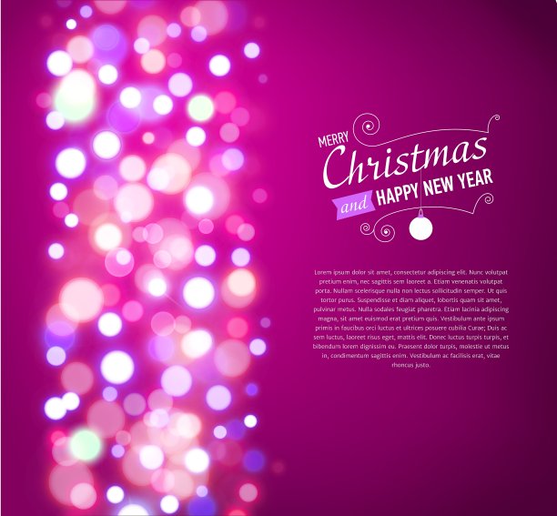 圣诞快乐背景与散景灯图片下载