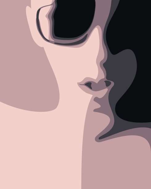 戴眼镜的抽象脸图片下载