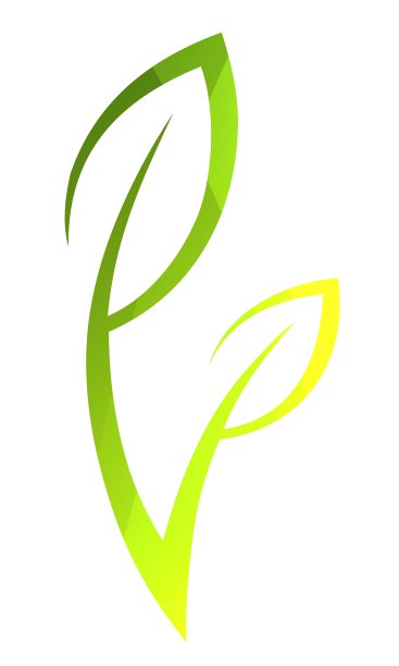 程式化的剪影，春天的绿叶图片下载