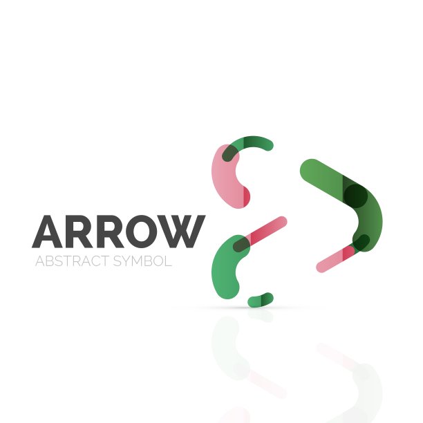 线性箭头抽象标志连接多色图片下载