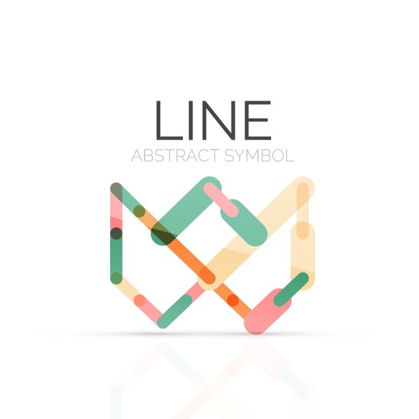 线性抽象标志连接多色图片下载