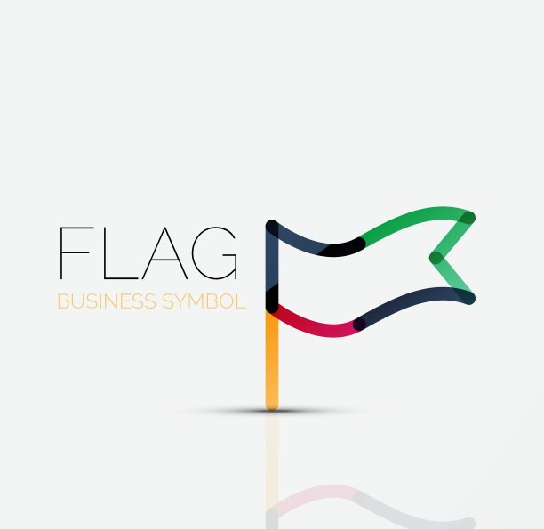 标志旗帜抽象线性几何商业图标图片下载