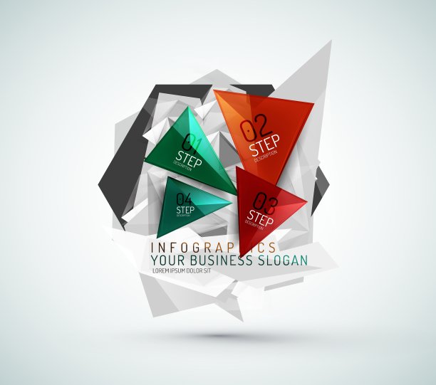 三角形形状的现代纸张信息图图片下载