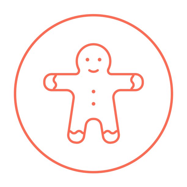 姜饼人线图标图片下载